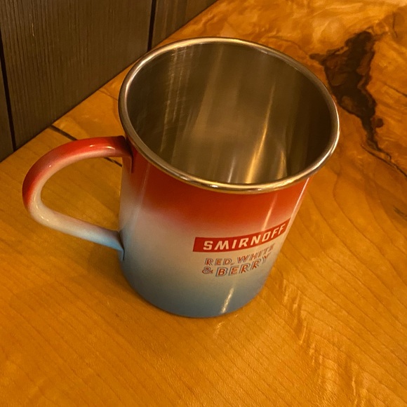 SMIRNOFF ALUMINUM MULE MUG “RED, WHITE,  & BERRY” - Picture 2 of 3